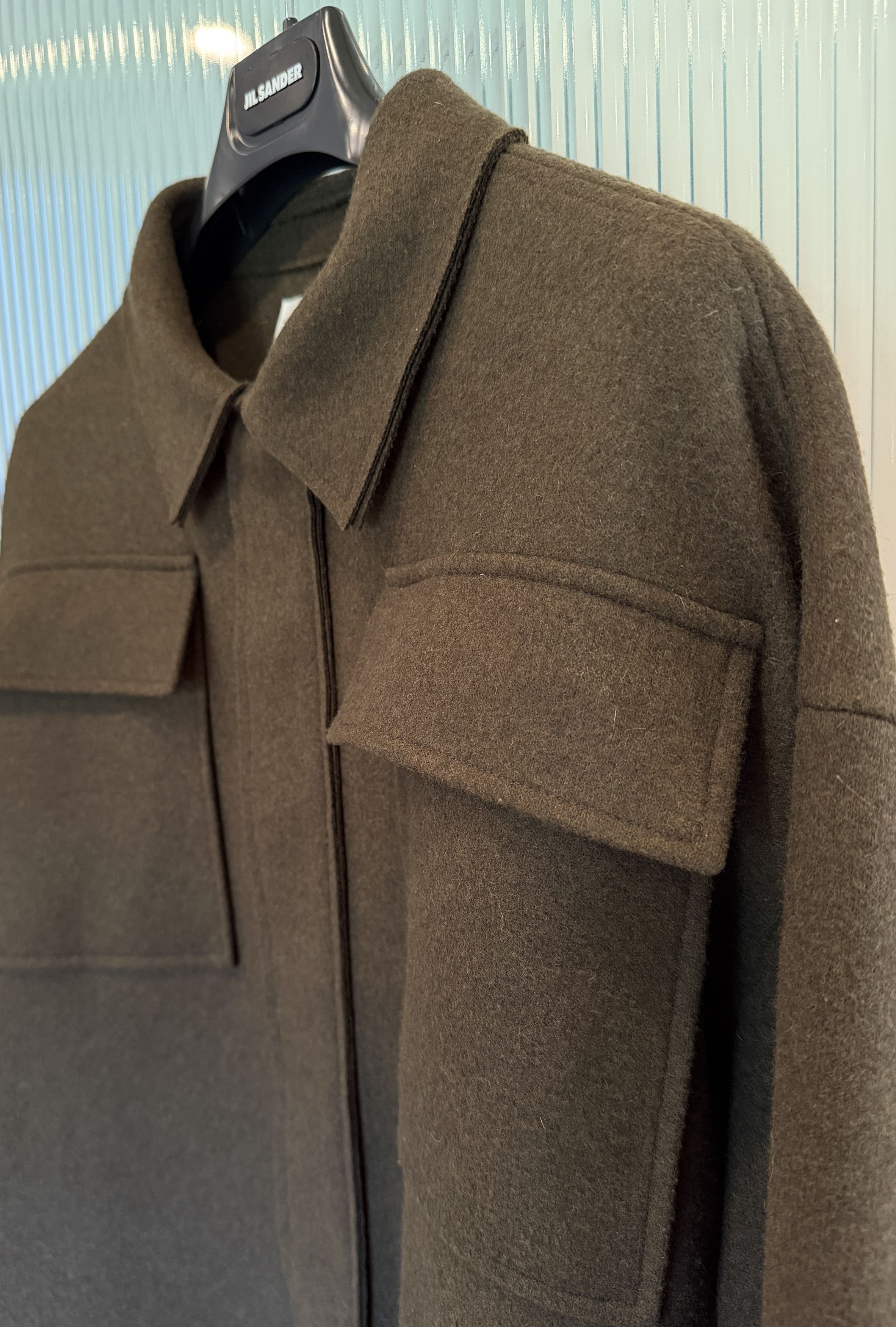 Jil Sander Pickle Double Face Compact Wool Shirt Size US S / EU 44-46 / 1 - 3 Thumbnail