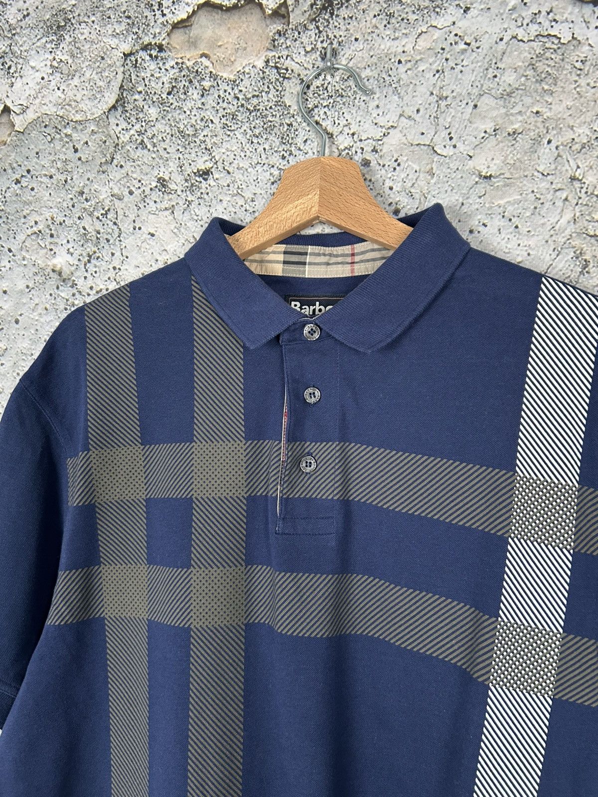 Barbour Vintage Barbour Polo Checkered Hype Streetwear Size US XL / EU 56 / 4 - 3 Thumbnail