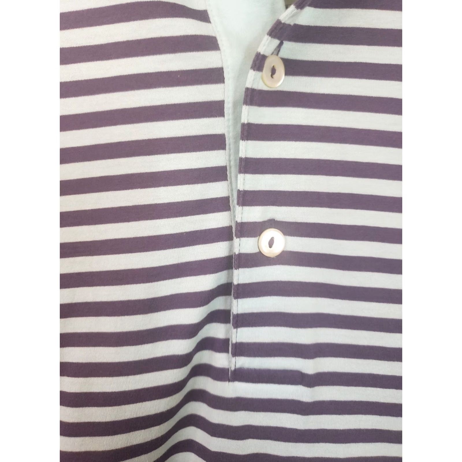 Peter Millar Peter Millar Golf Polo Shirt Men's L Purple Teal Striped 100% Cotton Cotton Size US L / EU 52-54 / 3 - 7 Thumbnail