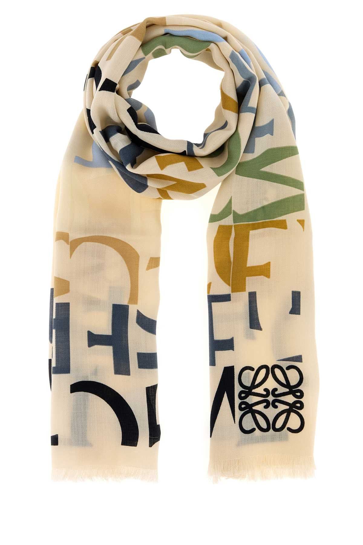 Printed Wool Blend Scarf