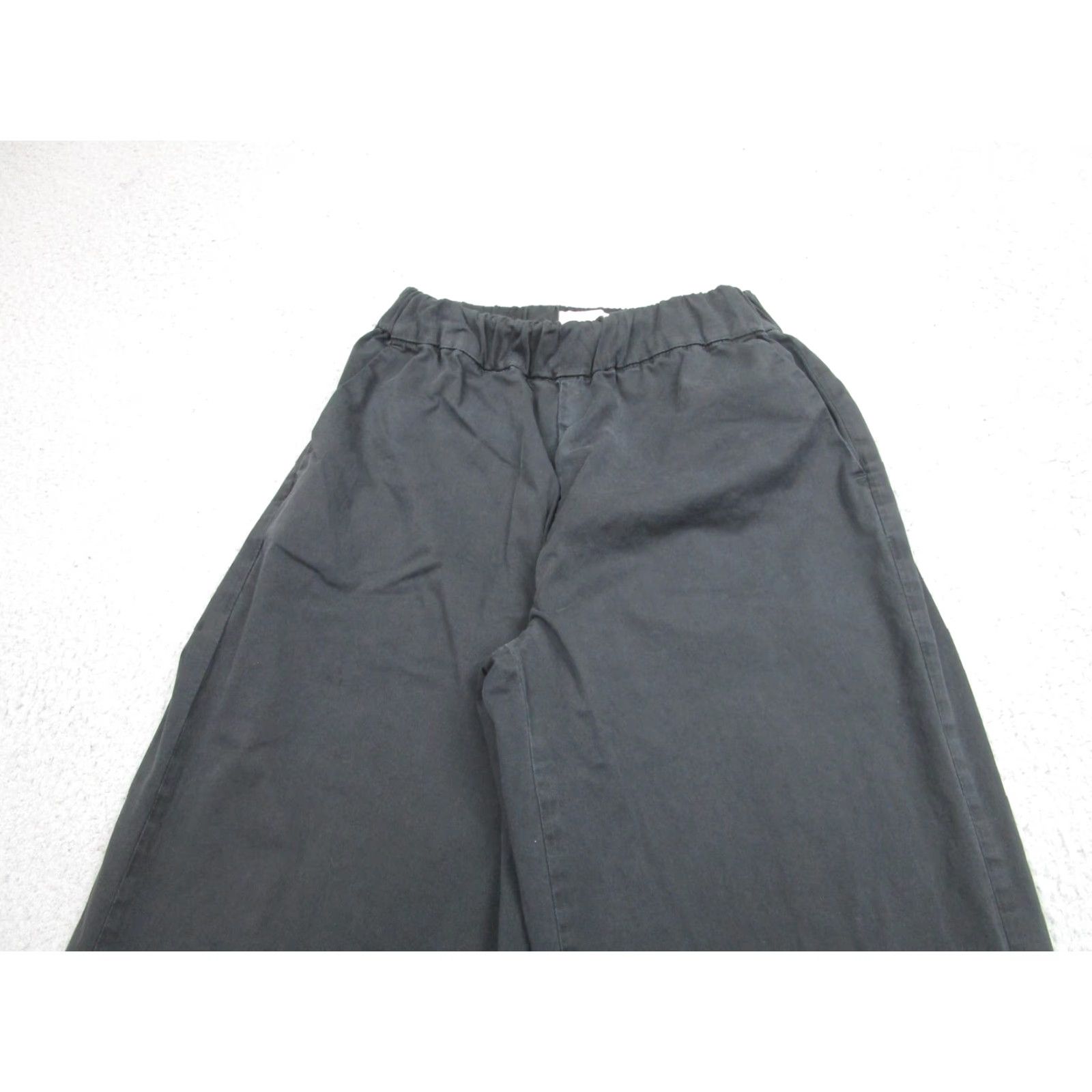 Everlane Everlane Pants Womens 2 Black Organic Cotton Wide Leg Elastic Waist Chino Casual Size 26" / US 2 / IT 38 - 2 Thumbnail