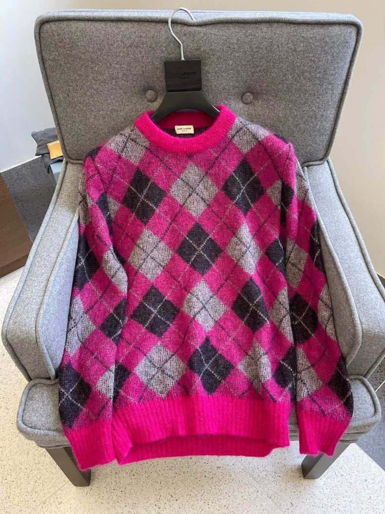 Saint Laurent Paris Saint Laurent Paris Plaid sweater-2506 Size US S / EU 44-46 / 1 - 3 Thumbnail