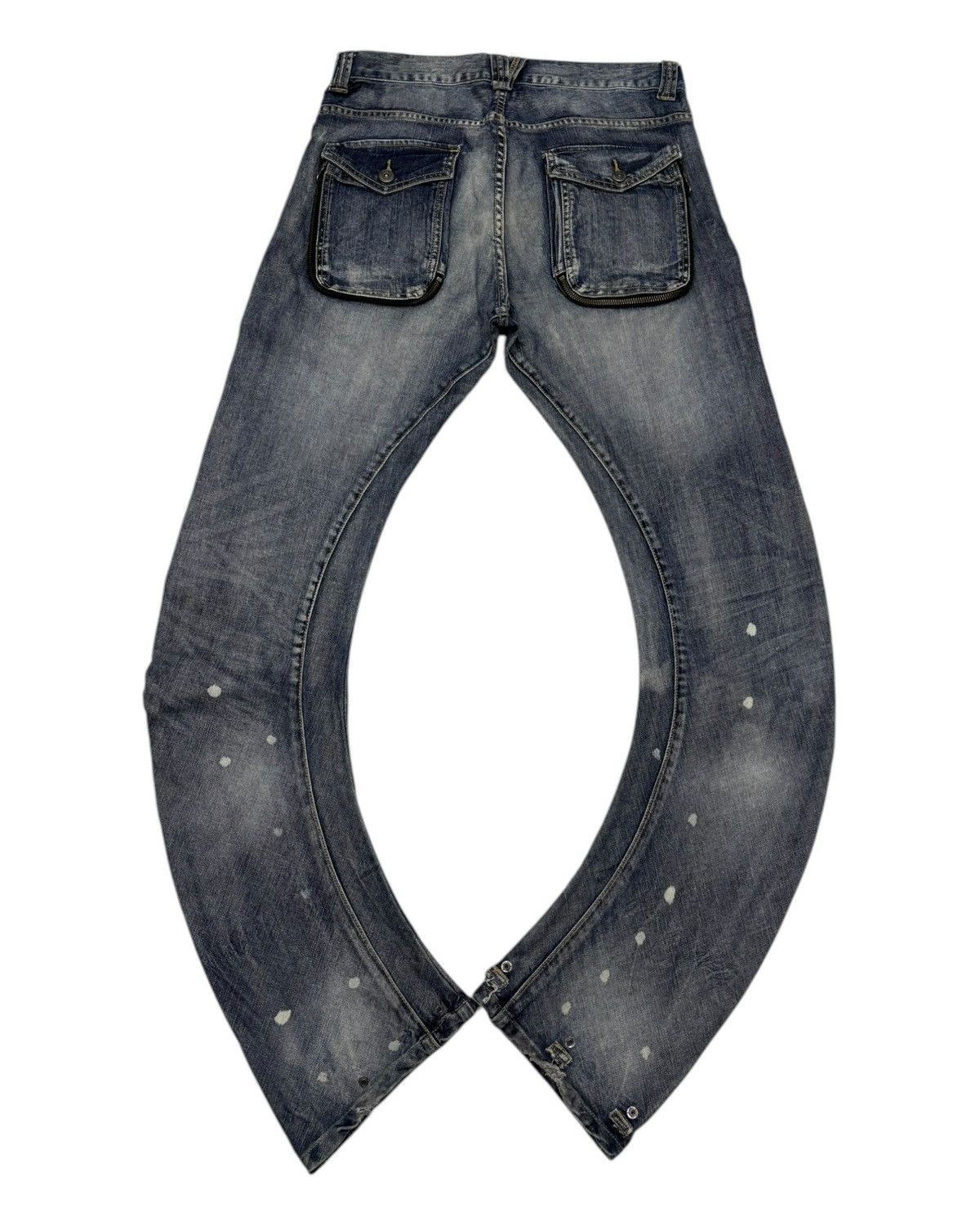 Kapital 🔥PPFM AW2011 CURVE DENIM MULTI ZIPPER POCKET JEANS Size US 32 / EU 48 - 2 Thumbnail