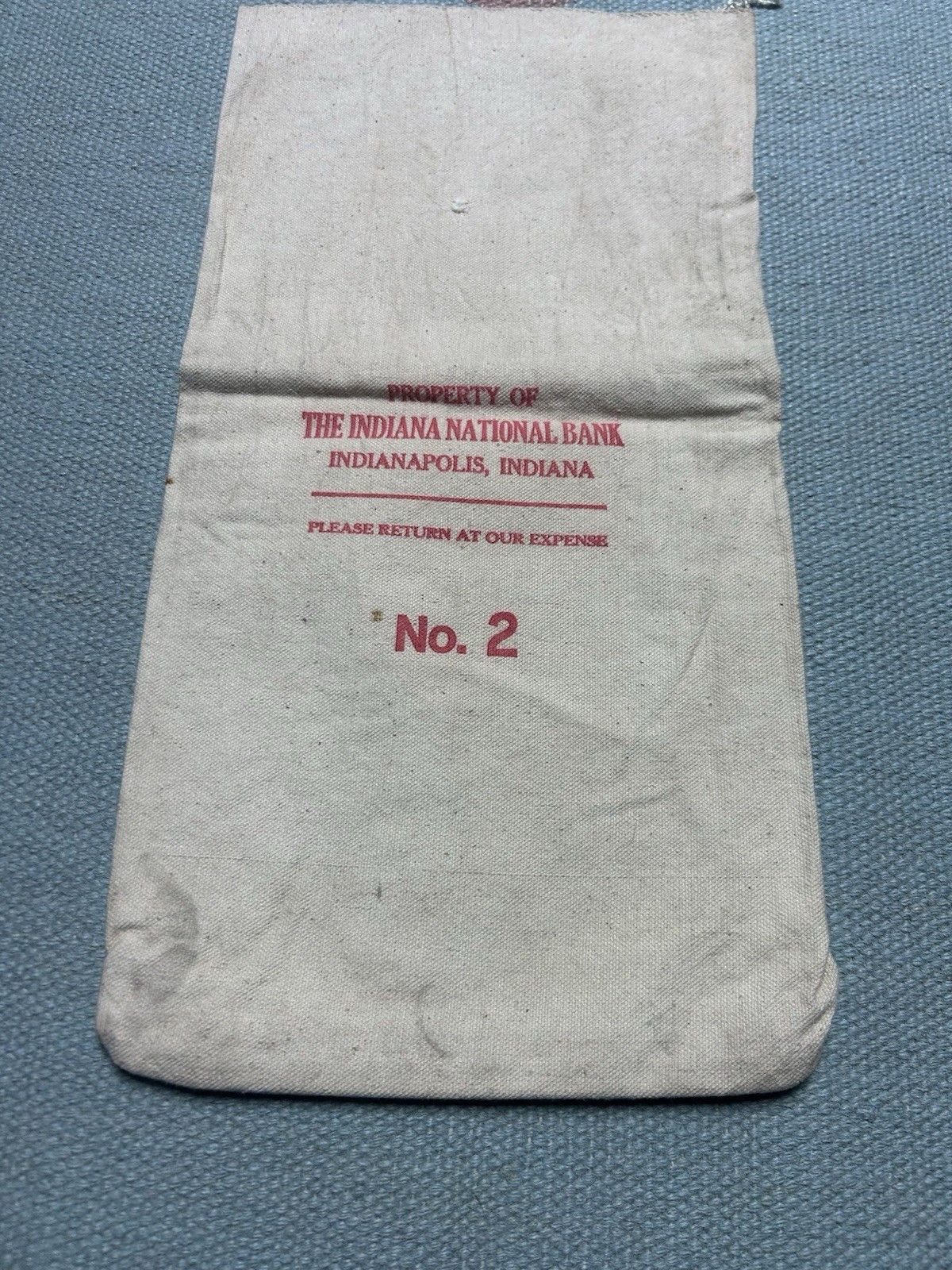 Vintage Vtg canvas bank money coin deposit bag Indiana national bank Size ONE SIZE - 2 Thumbnail