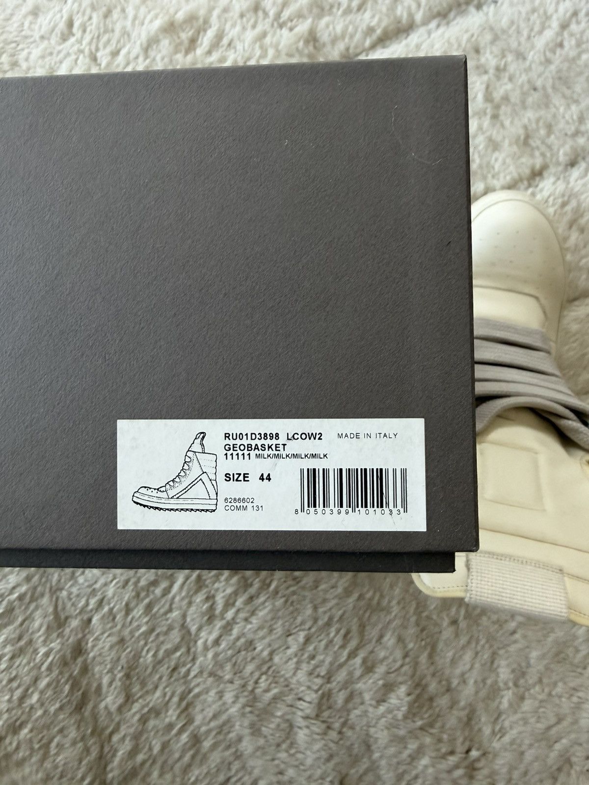 Rick Owens Milk Geobasket Size US 11 / EU 44 - 8 Thumbnail