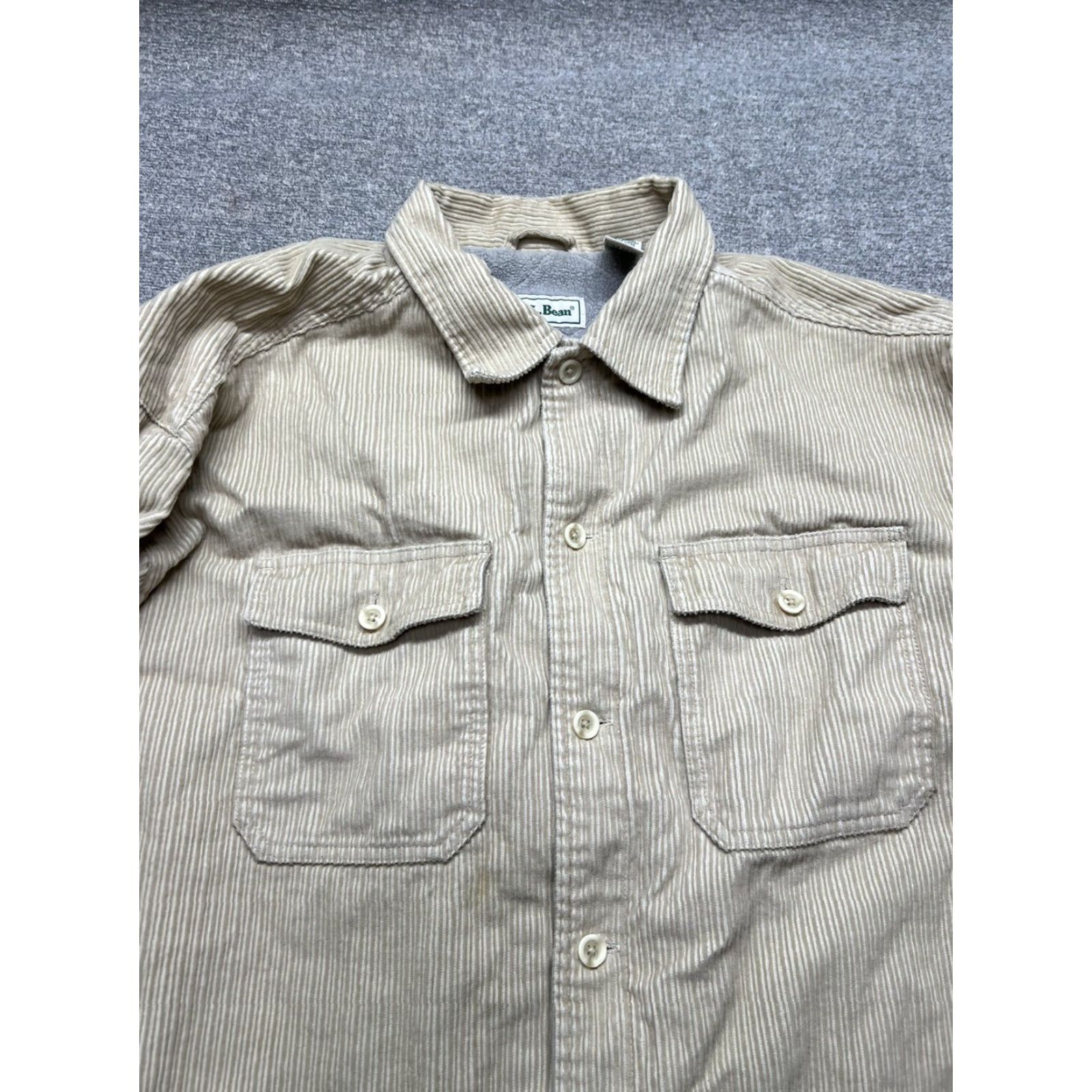 Vintage VINTAGE L.L.Bean Shirt Jacket Beige Corduroy Fleece Lined Tan Beige XL Women Size XL / US 12-14 / IT 48-50 - 2 Thumbnail