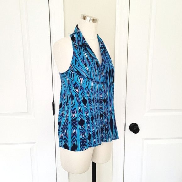 Vacation Eight Sixty Ikat Aztec Print Collared Button-Up Tank Party Size S / US 4 / IT 40 - 3 Thumbnail