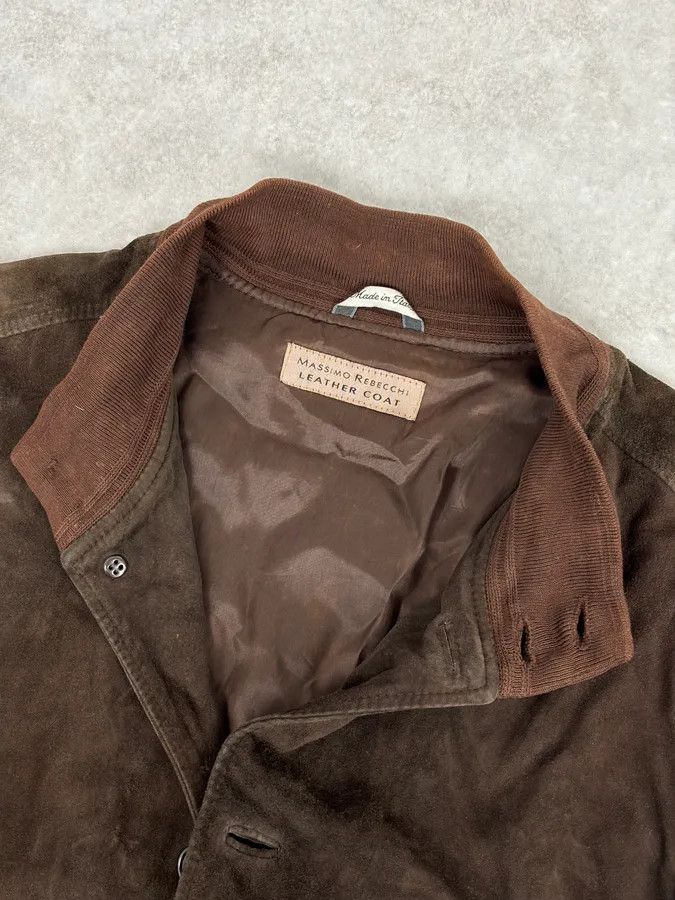 Vintage Massimo Rebecchi Buttoned Brown Suede Leather Jacket Size US L / EU 52-54 / 3 - 8 Thumbnail