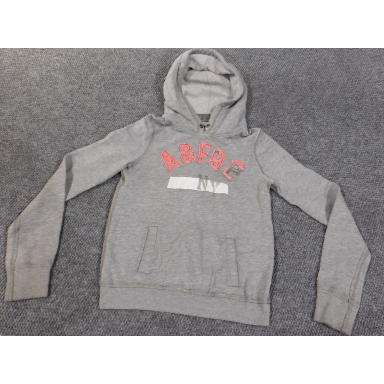 Abercrombie & Fitch VINTAGE Abercrombie & Fitch Hoodie Women Large Pullover Gray Embroidered Logo Size L / US 10 / IT 46 - 2 Thumbnail