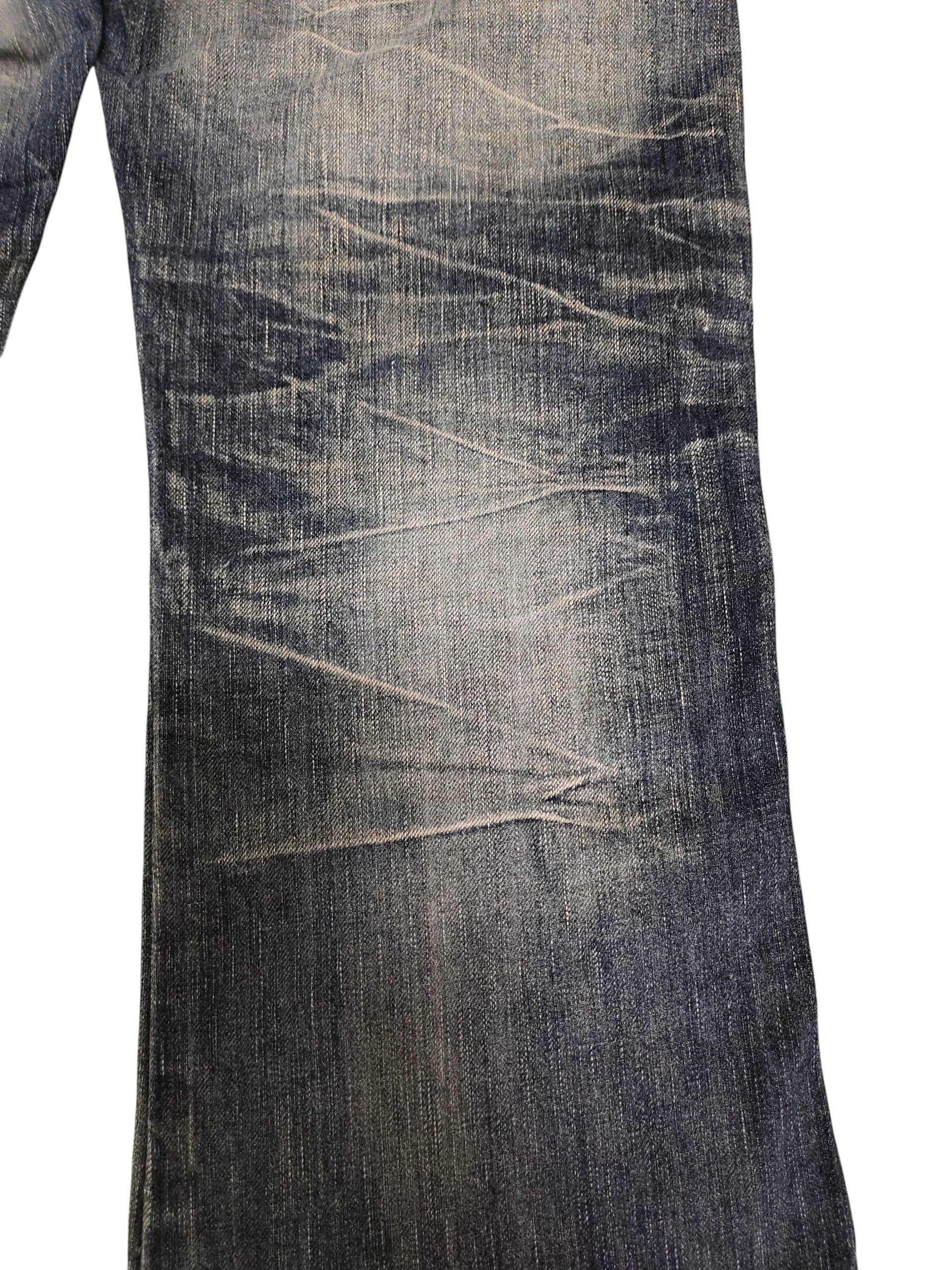 If Six Was Nine Flare Jeans Edwin Blue Trip Bullhead Distress Bootcut Y2k Size US 34 / EU 50 - 4 Thumbnail