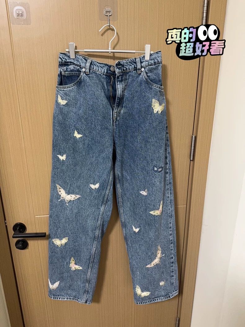 Our Legacy Our Legacy Butterfly embroidered straight jeans Size US 30 / EU 46 - 1 Thumbnail