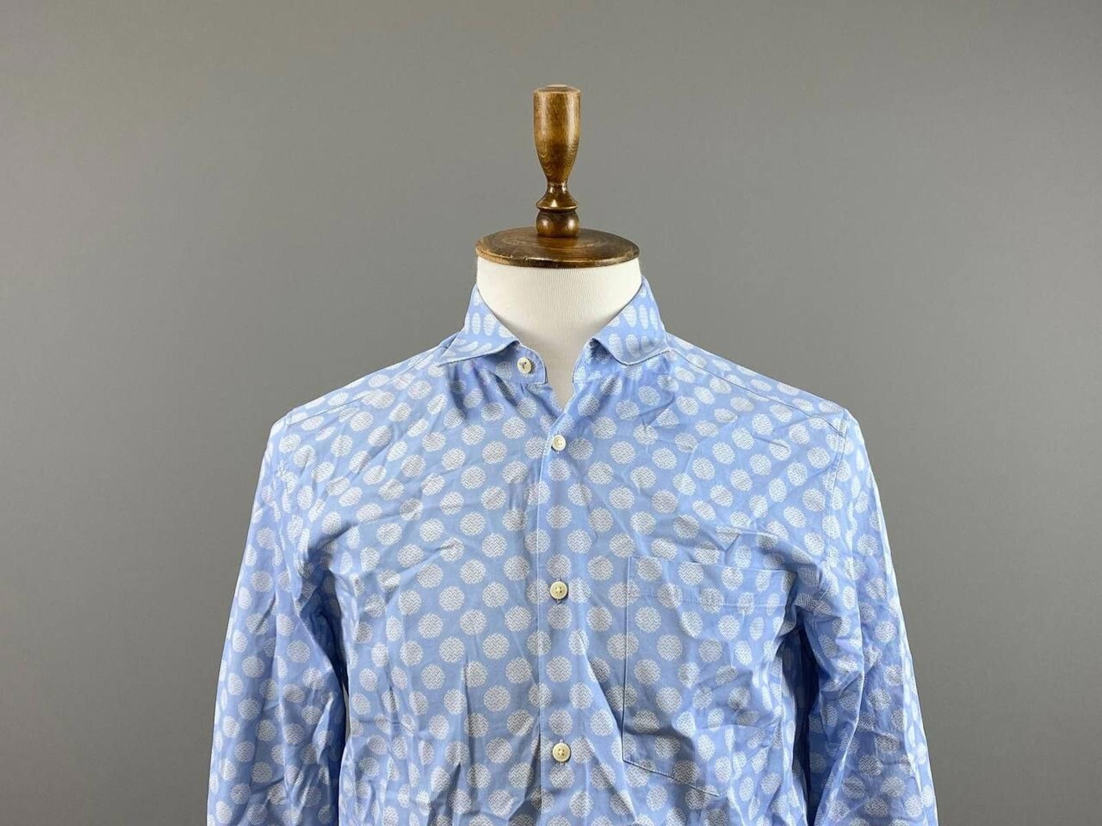 Ted Baker BNWT Ted Baker MMA-Barnard LS Geo Dot Blue Shirt Size 3 Size US M / EU 48-50 / 2 - 2 Thumbnail