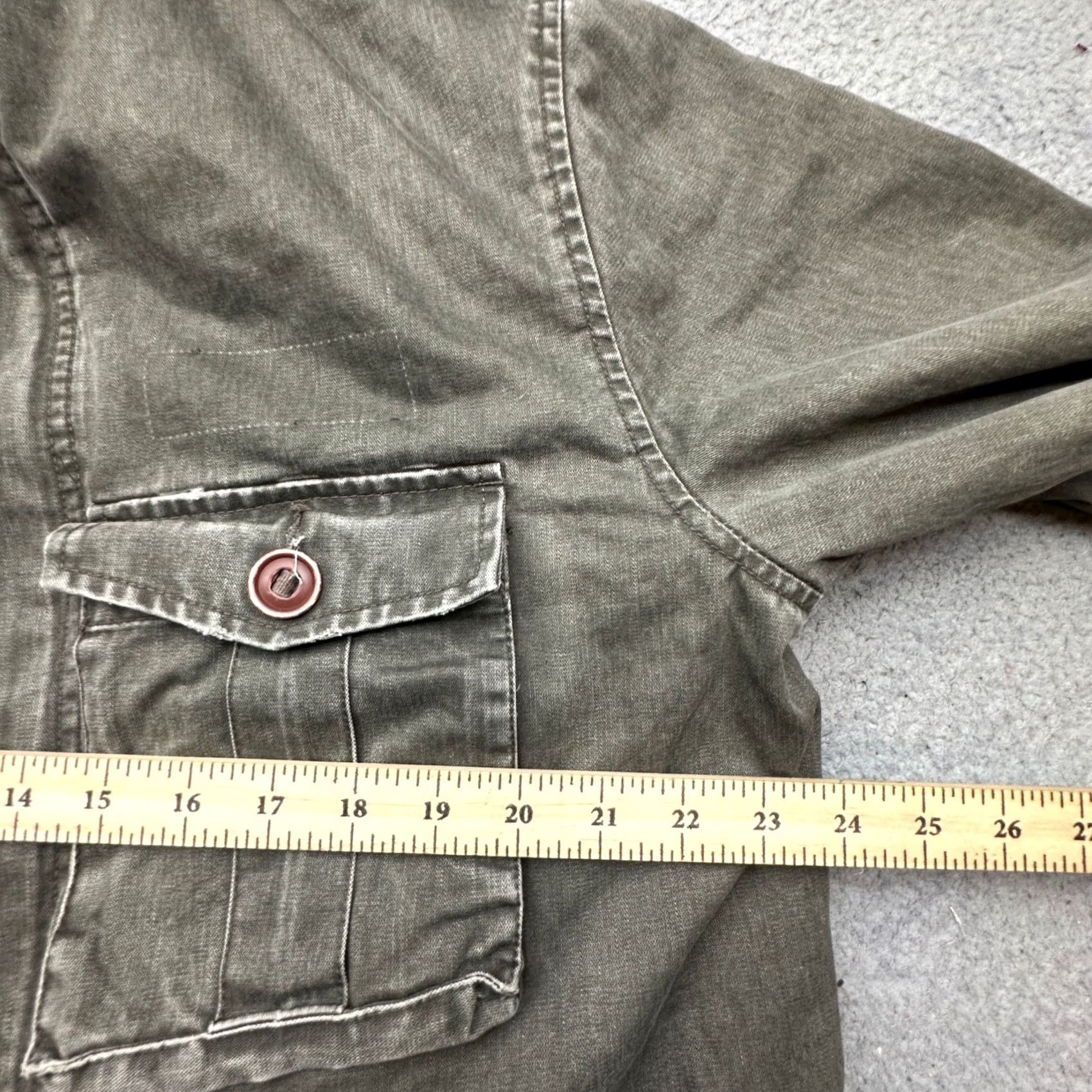 Guess Guess Jeans Military Distressed Jacket Mens Large Faux Fur Lined Green M65 Style Jacket Size US 33 - 4 Thumbnail