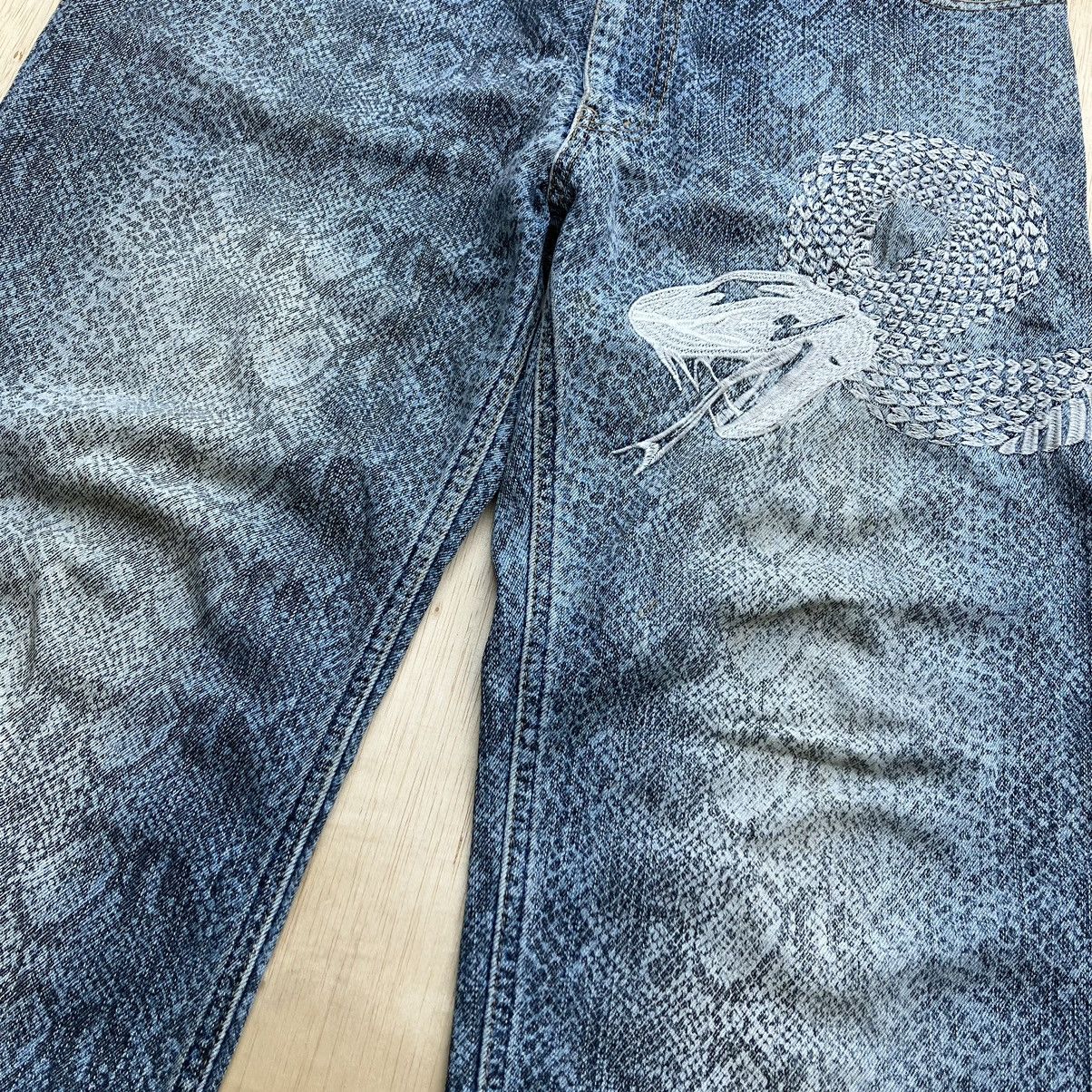 Japanese Brand COOL DRIVE STRIKER CAMO SNAKE EMBROIDERED DENIM Size US 34 / EU 50 - 7 Thumbnail