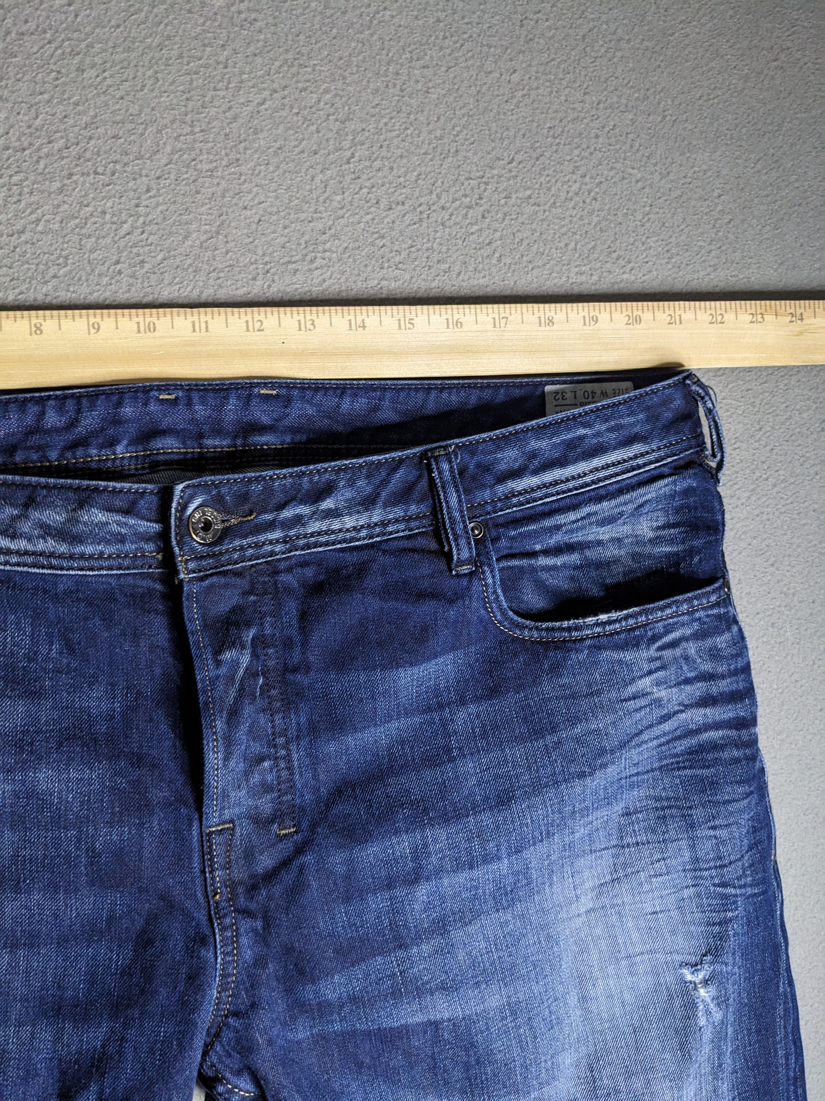 Diesel Diesel Zathan Jeans Mens 42x28 Blue Dark Wash Bootcut Italy Size US 42 / EU 58 - 18 Thumbnail