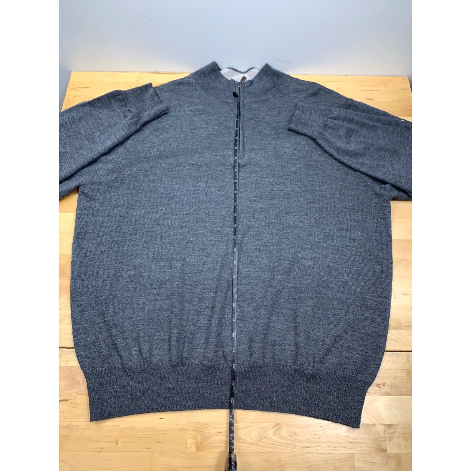 Peter Millar Peter Millar Mens XL 1/4 Zip Sweater Crown Soft Merino Wool Silk Gray Golf #7050 Size US XL / EU 56 / 4 - 5 Thumbnail