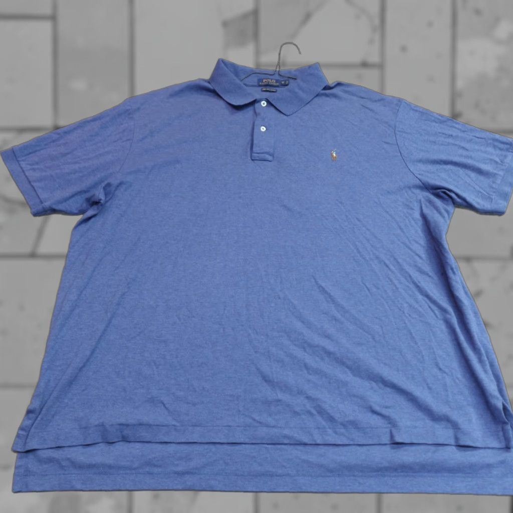 Polo Ralph Lauren Polo Ralph Lauren Polo Shirt 3XB Blue Heather Pima Soft Touch Jersey Shirt Big & Tall Men XS? 3X? Size US XXL / EU 58 / 5 - 1 Thumbnail