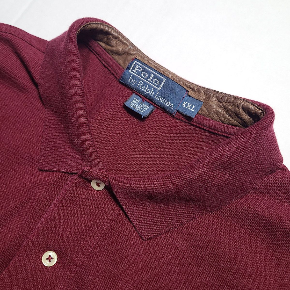 Polo Ralph Lauren × Vintage Long Sleeve Polo Dual Match Leather Edition Size US XXL / EU 58 / 5 - 6 Thumbnail