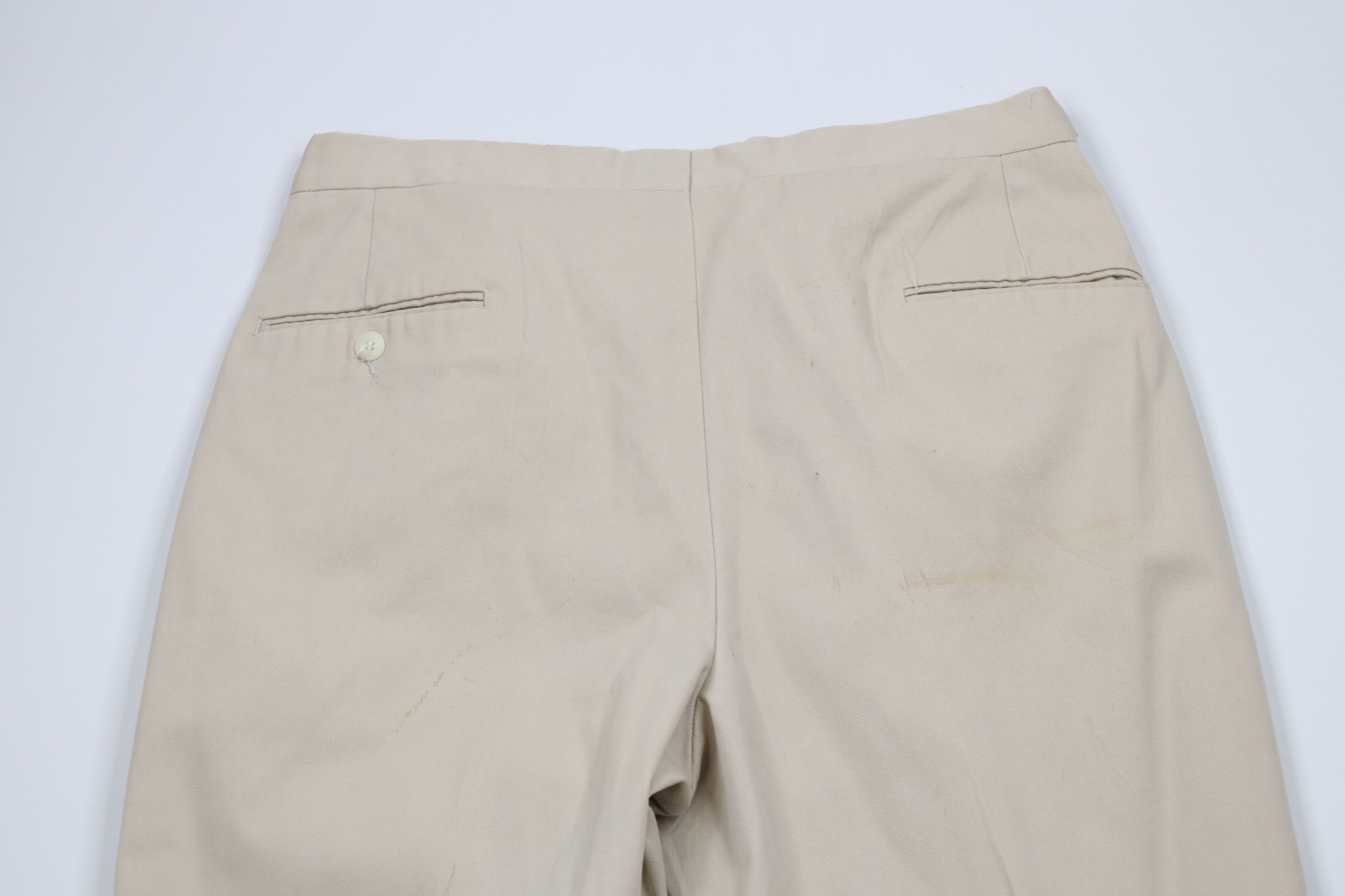 L.L. Bean × Vintage Vintage 90s LL Bean Buckle Waist Wide Leg Pants Beige USA Size US 36 / EU 52 - 10 Thumbnail