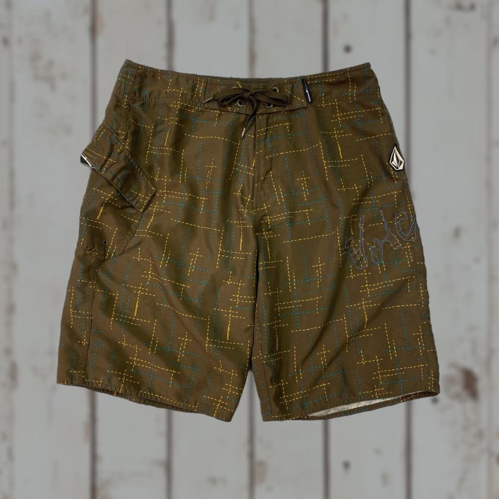 Volcom Volcom Board Shorts Mens 34 Brown Swim Trunks Surfing Drawstring Y2K Size US 34 / EU 50 - 1 Thumbnail