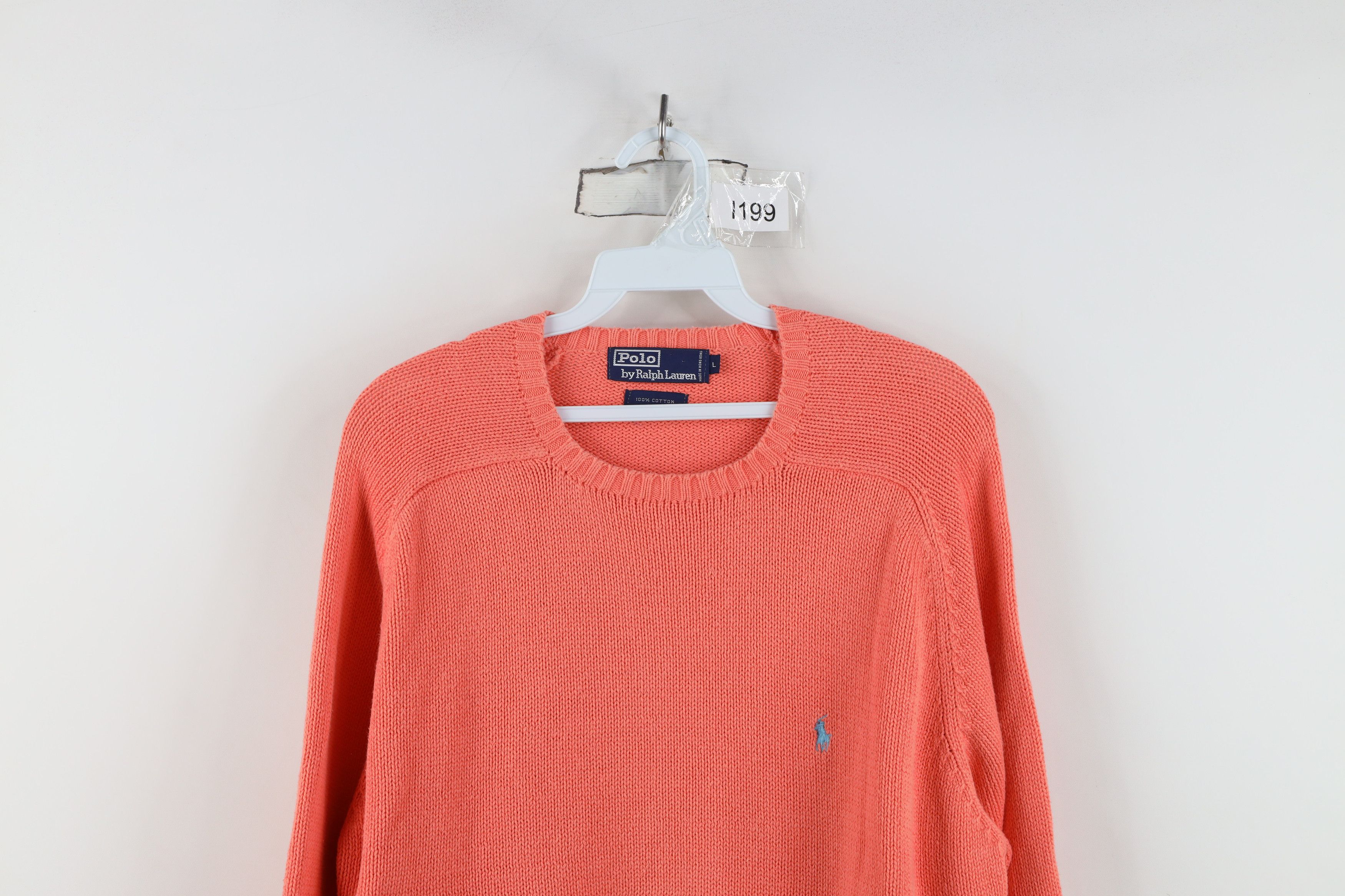 Polo Ralph Lauren Vintage 90s Ralph Lauren Ribbed Knit Crewneck Sweater Pink Size US L / EU 52-54 / 3 - 2 Thumbnail