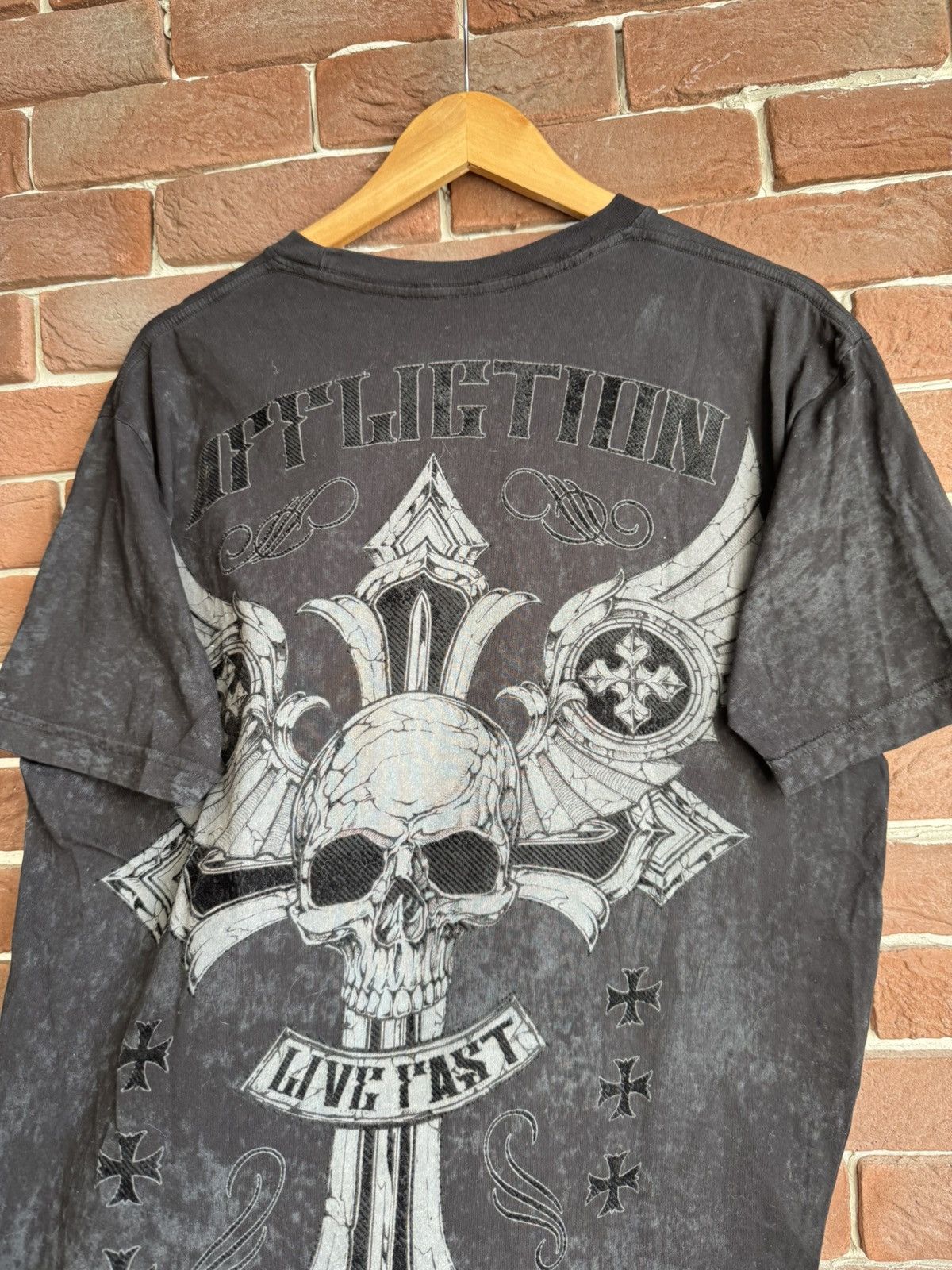 Affliction Rare Affliction Eagle Skull Cross USA OVP Tee like chrome Size US L / EU 52-54 / 3 - 6 Thumbnail