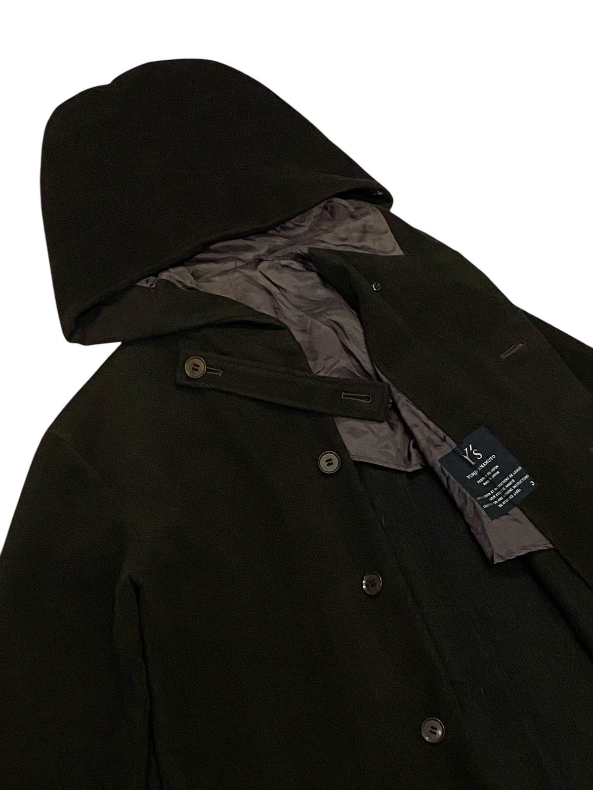 Yohji Yamamoto Y’s Yohji Yamamoto Wool Hoodie Long Coats Size L / US 10 / IT 46 - 7 Thumbnail