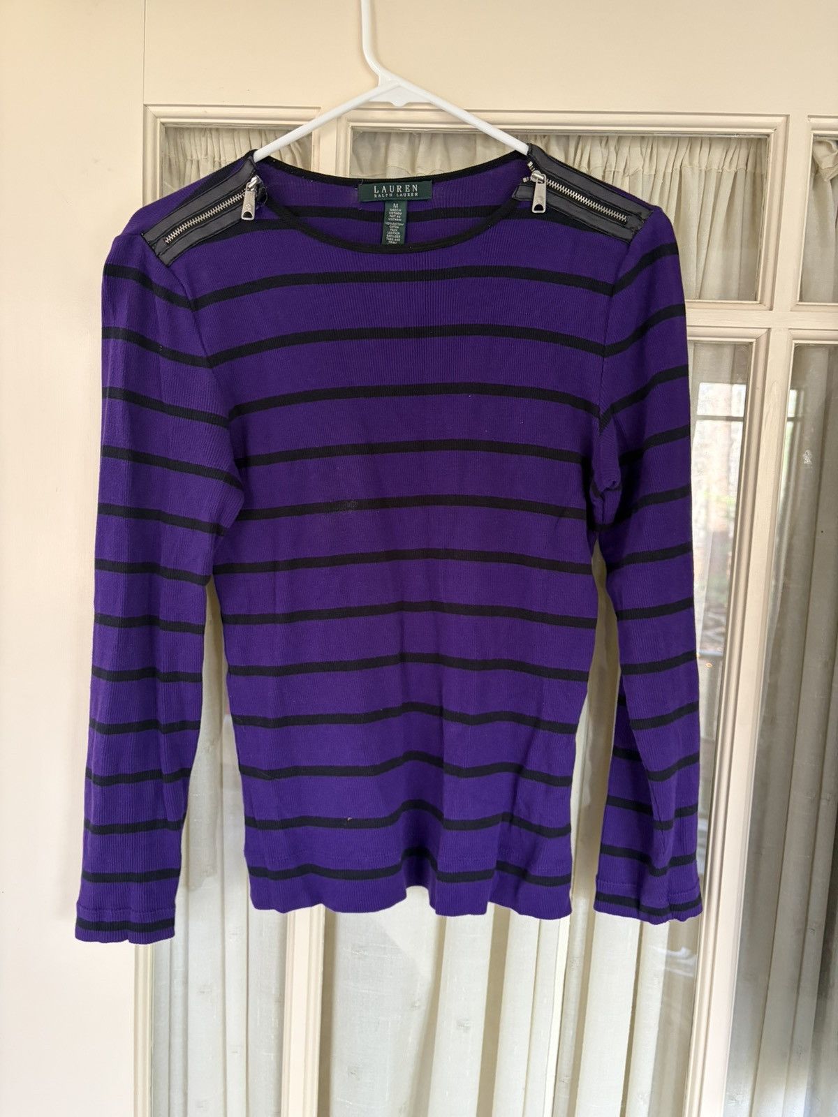 Lauren Ralph Lauren Striped punk shirt with collar bone zippers Size US M / EU 48-50 / 2 - 1 Thumbnail