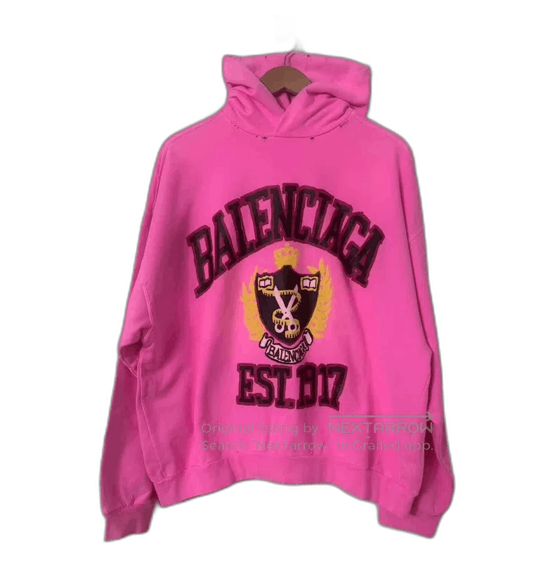 Balenciaga Balenciaga Pink Scissor Letter Hoodie. Size US S / EU 44-46 / 1 - 1 Thumbnail