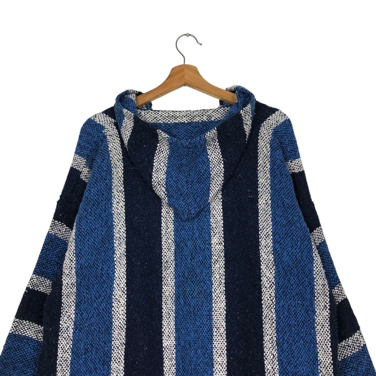 Japanese Brand 🔥VINTAGE BAJA HOODIE STRIPED DESIGN WOOL MEXICO FABRIC Size US XL / EU 56 / 4 - 12 Thumbnail