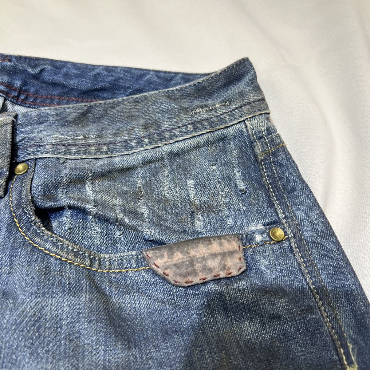 Diesel 00s Diesel Levan Straight Leg Dirty Wash Jeans Size US 30 / EU 46 - 19 Thumbnail
