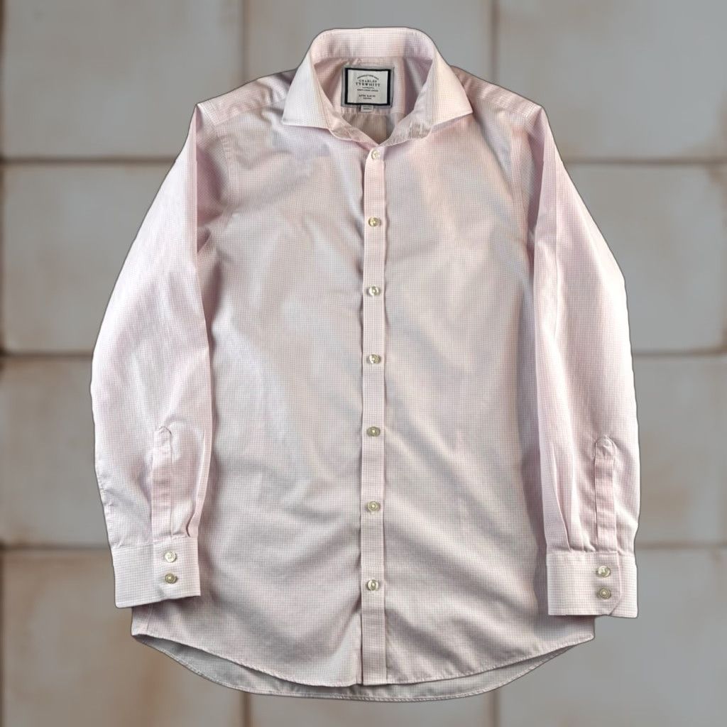 Charles Tyrwhitt Charles Tyrwhitt Dress Shirt Mens M 15.5 33 Pink Check Casual Preppy Cotton Button Up Shirt Size US M / EU 48-50 / 2 - 1 Thumbnail