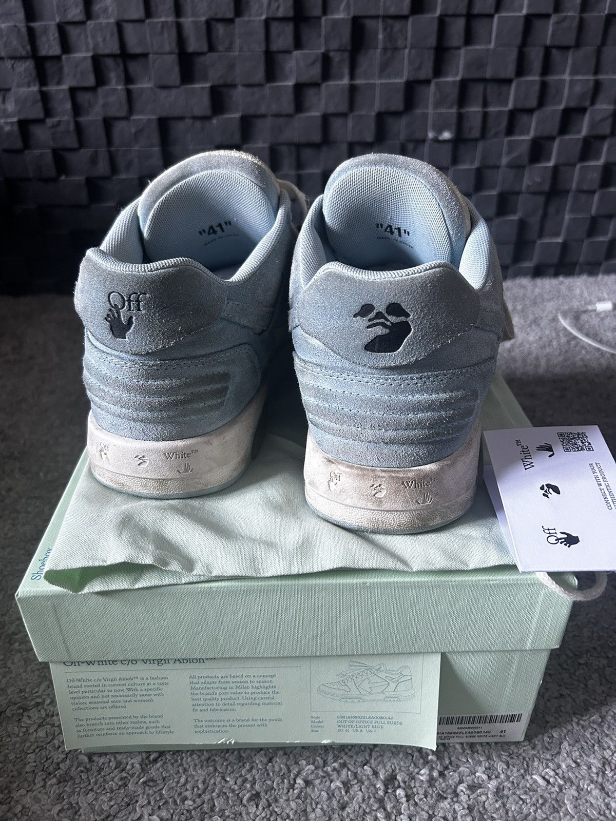 Off-White Off white ooo full suede baby blue Size US 8 / EU 41 - 2 Thumbnail