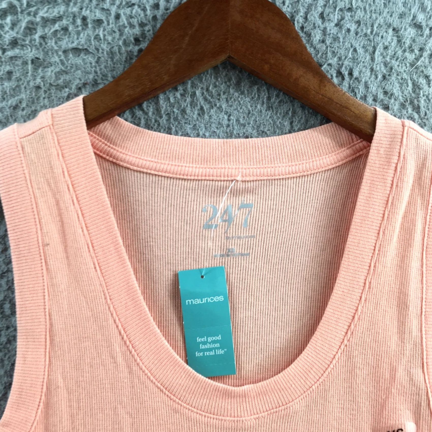 Vintage 24/7 by Maurices Tank Top Womens XS Peach Sleeveless Scoop Neck Pullover NEW Size XS / US 0-2 / IT 36-38 - 3 Thumbnail