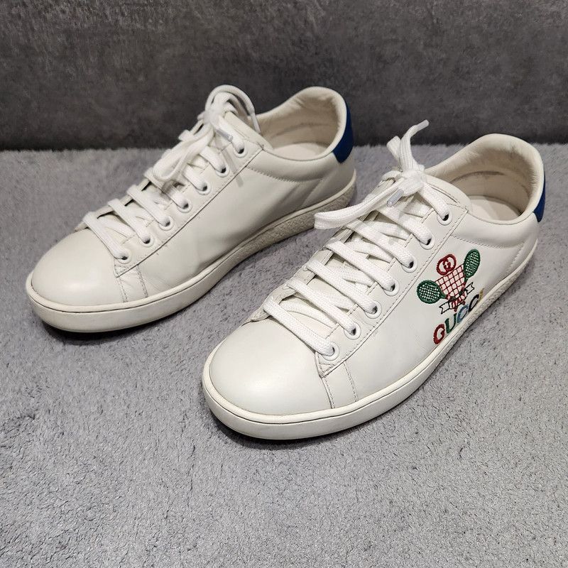 Gucci Gucci ACE Tennis White Leather Sneakers for Women 0079 Size US 5 / IT 35 - 1 Thumbnail