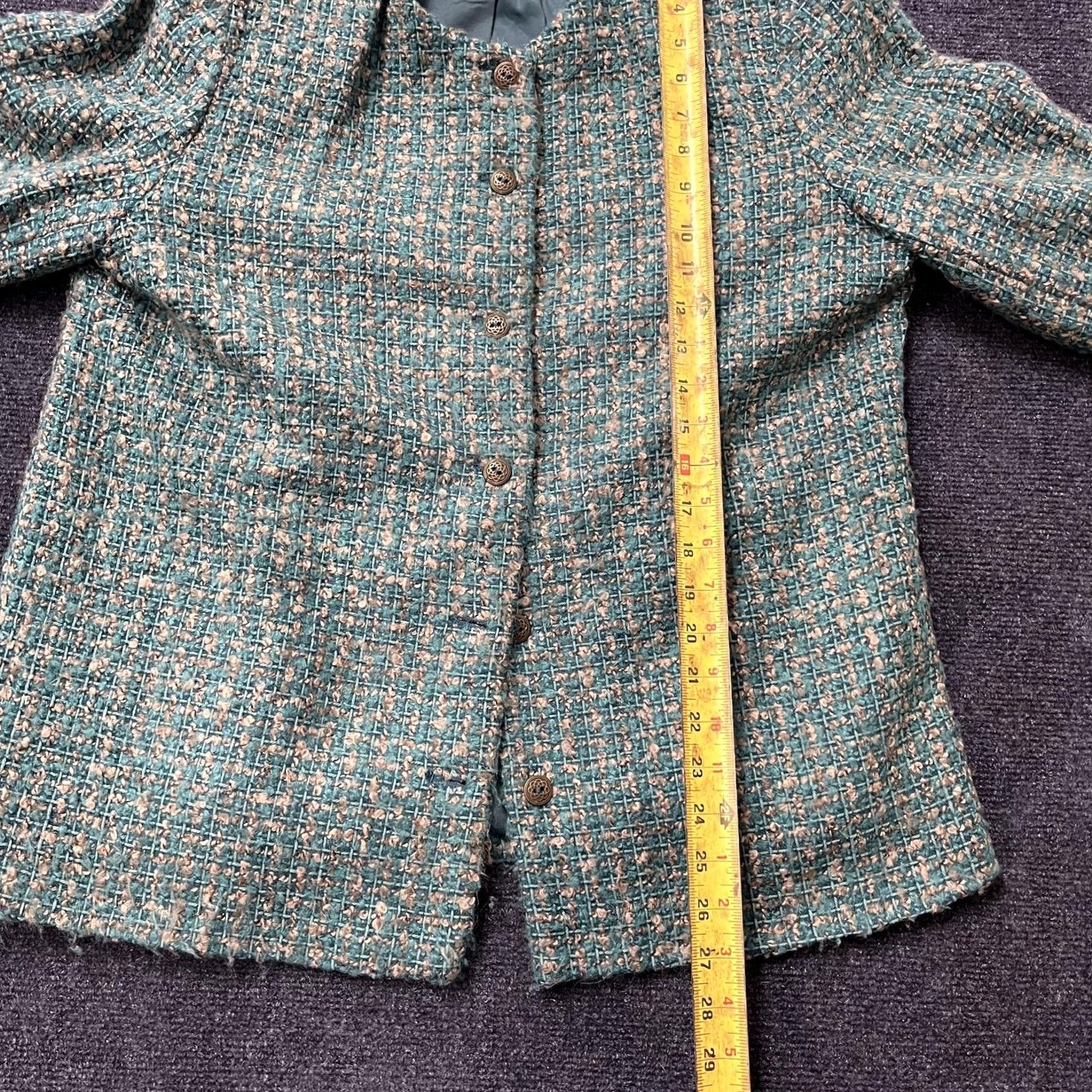 Vintage VINTAGE Alfred Dunner Blazer Jacket Womens 14 Green Tweed Lined Suit Career Blazer Jacket Women 14 Green Tweed Check Lined Polyester Size XL / US 12-14 / IT 48-50 - 4 Thumbnail