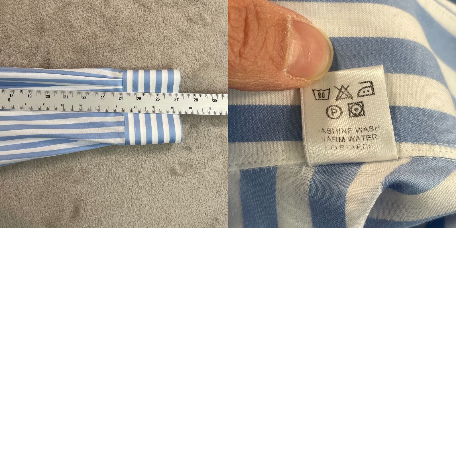 Eton ETON Dress Shirt Men 44 17.5 Blue White Striped Wrinkle Free Long Sleeve CEO Shirt Size 48R - 8 Thumbnail