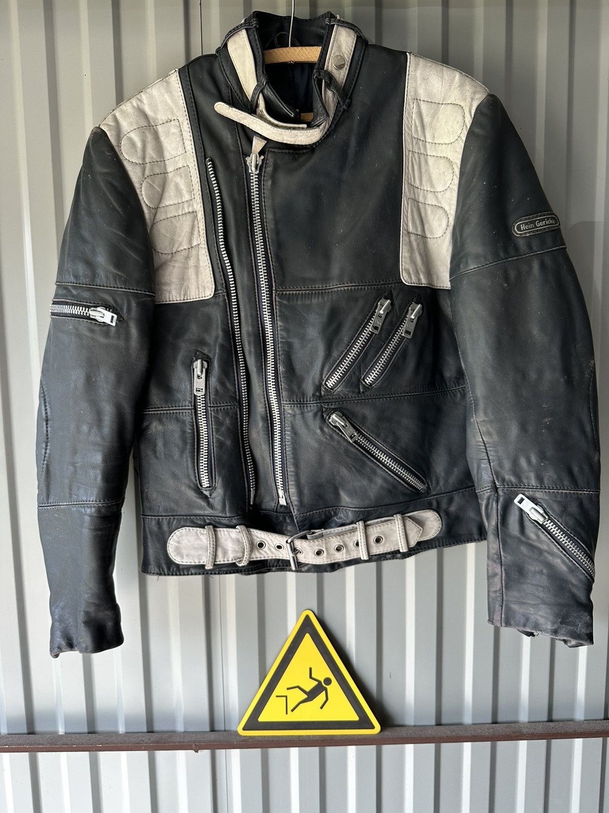 Image of Leather Jacket x Racing Genuine Leather Vintage Moto Hype Jacket, Men's (Size Small)