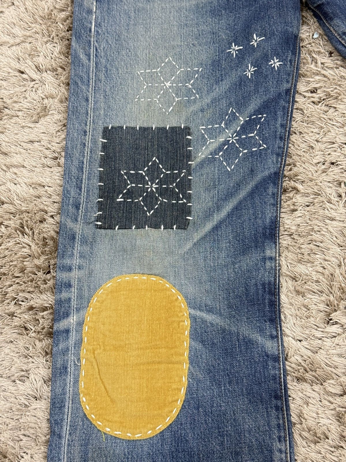 Levi's 1 of 1 Vintage Levis 502xx Selvedge Custom Sashiko Boro Size US 31 - 3 Thumbnail