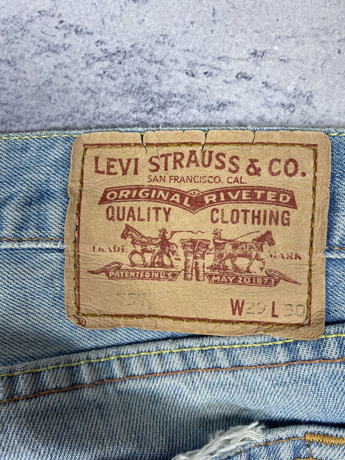 Designer × Levi's × Vintage Vintage 00s Levis 757 Wash Denim Jeans Y2K size 29 x 30 Size US 29 - 4 Thumbnail