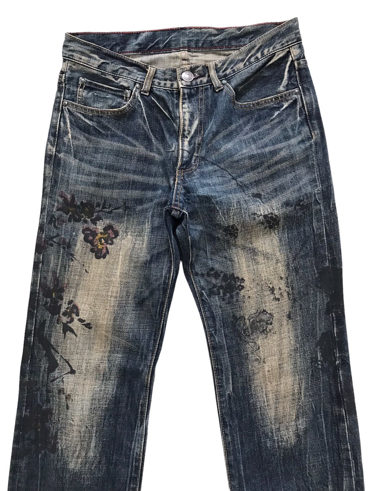 Takeo Kikuchi Takeo Kikuchi Yakuza Yanki Painted Art Denim Jeans Size US 32 / EU 48 - 2 Thumbnail