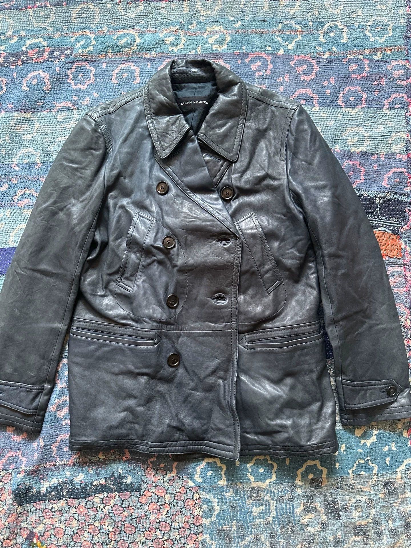 Polo Ralph Lauren Ralph Lauren RL RRL BL 740 Sheepskin Overcoat L Blue-Black Size US L / EU 52-54 / 3 - 1 Thumbnail