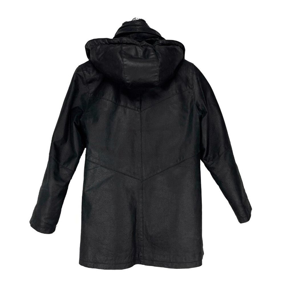 Vintage VINTAGE Fleece Lined Hooded Cruze Leather Black Jacket Size US S / EU 44-46 / 1 - 4 Thumbnail