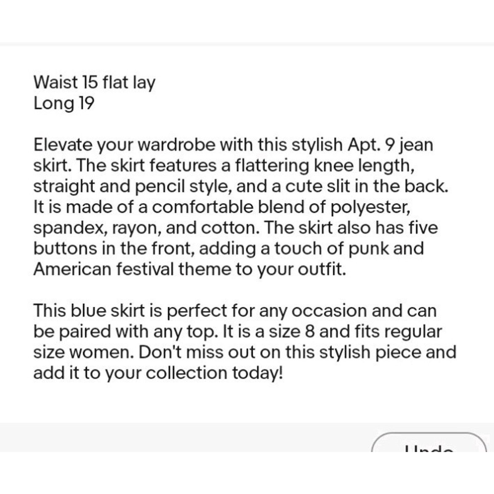 Apt. 9 Apt 9 Size 8 Jean Skirt With Slit In Back 5 Buttons Front Size 30" / US 8 / IT 44 - 7 Thumbnail