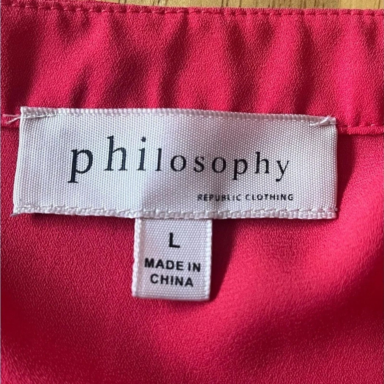 The Unbranded Brand Philosophy solid coral cap sleeve blouse, size Large Size L / US 10 / IT 46 - 3 Thumbnail