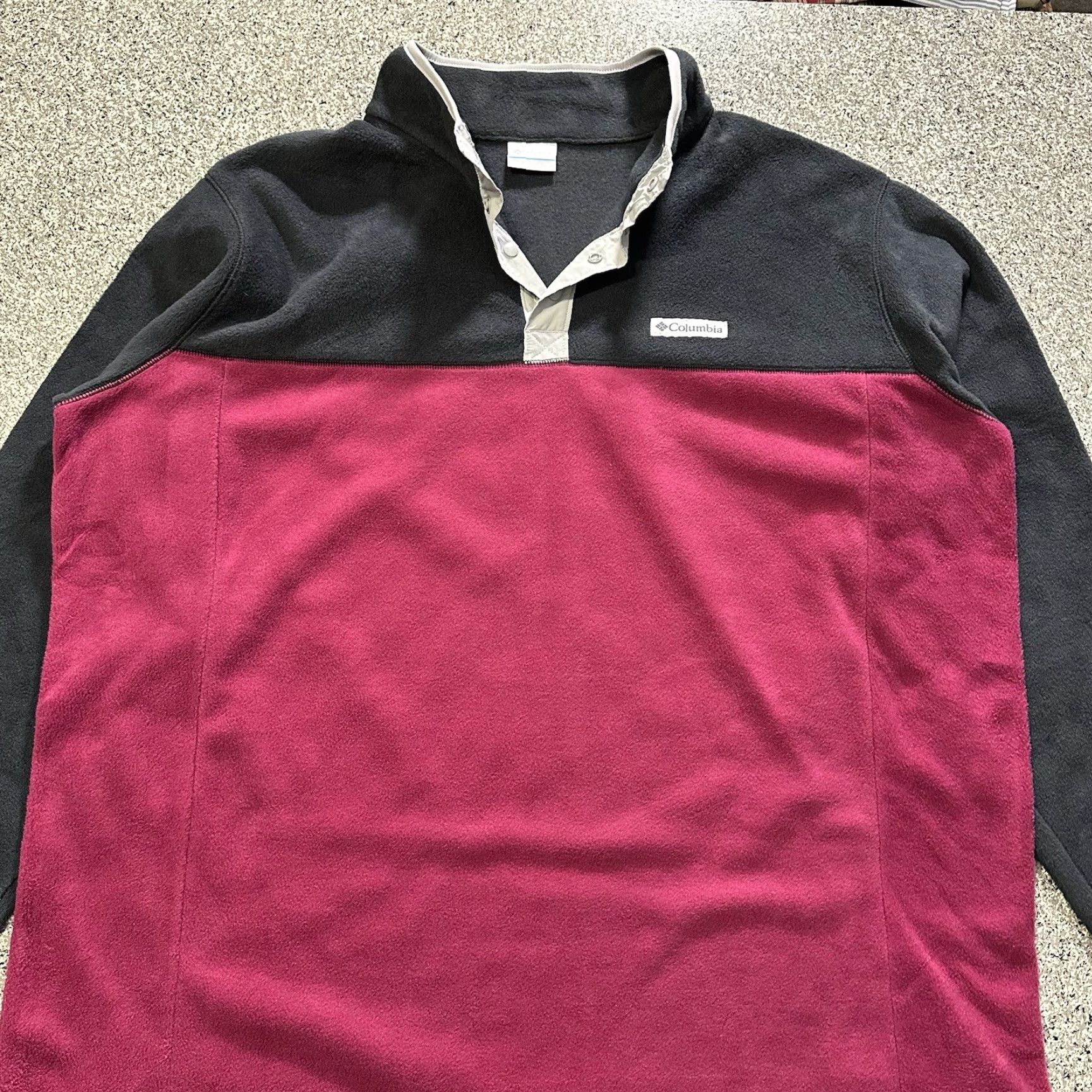 Pinko Columbia Fleece Pullover Mens 3XLT Big & Tall Snap Mock Neck Pink Black Long Sleeve Sweatshirt Size US XXL / EU 58 / 5 - 2 Thumbnail