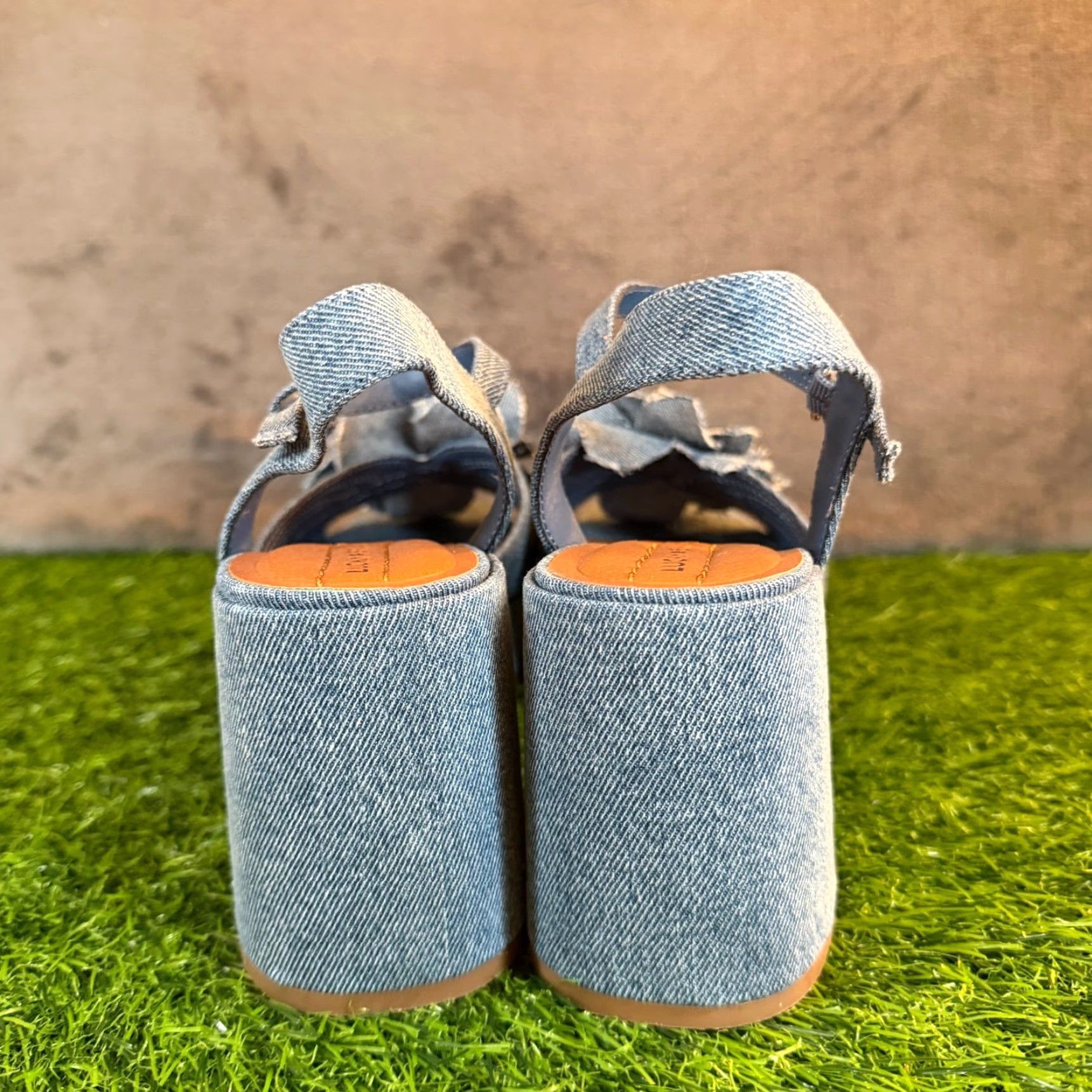Lucky Brand Lucky Brand Denim Platform Wedge Sandals Womens Size 8.5 Blue Floral Ankle Strap Platform Heels Summer Casual, Party/Cocktail Womens Size US 9 / IT 39 - 5 Thumbnail