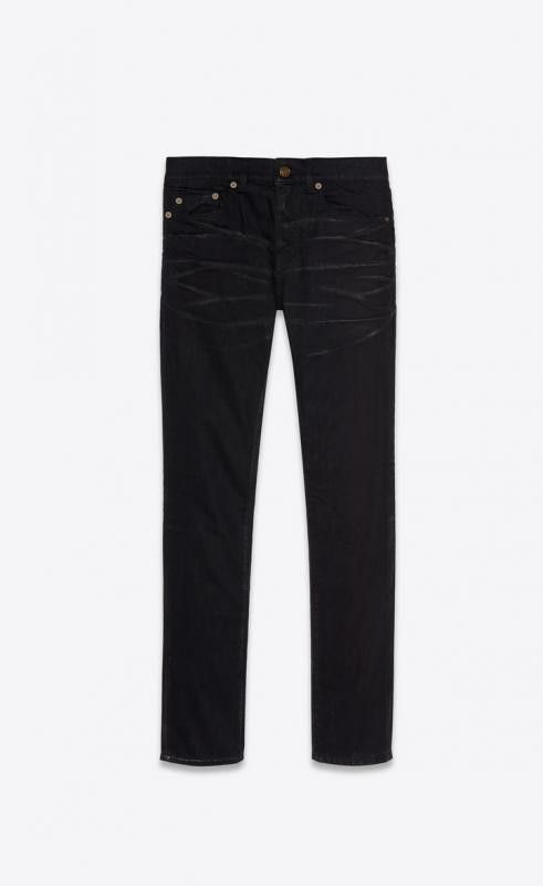 Saint Laurent Paris o1s1wg110225 622876 Skinny-Fit Jeans Coated Stretch Denim Size US 28 / EU 44 - 1 Thumbnail