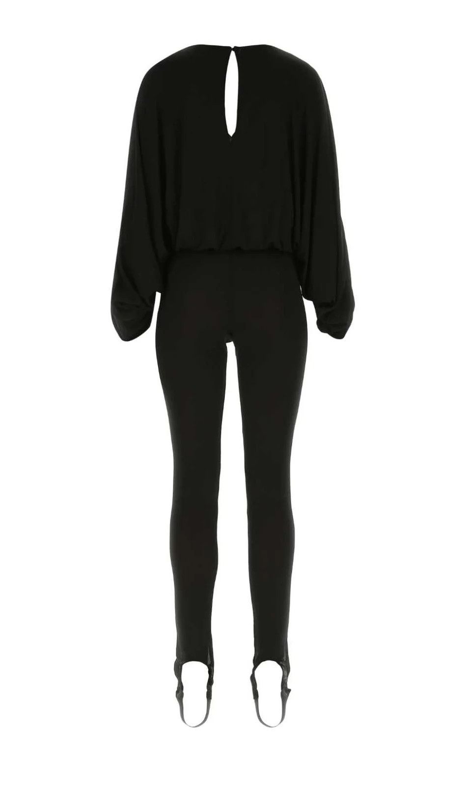 Saint Laurent Paris o1s1wg111124 Open Sleeved Catsuit in Crepe Jersey in Black Size 27" / US 4 / IT 40 - 2 Thumbnail