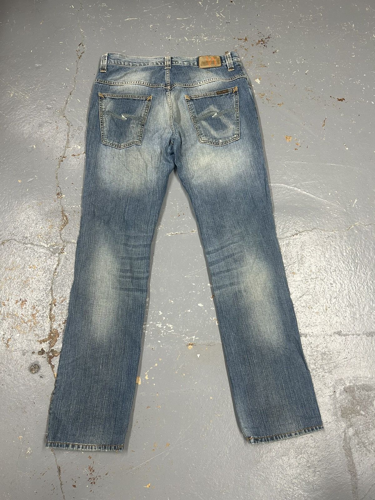 Nudie Jeans × Vintage Crazy Vintage Y2K Essential Nudie Blue Jeans Baggy Denim Size US 34 / EU 50 - 2 Thumbnail